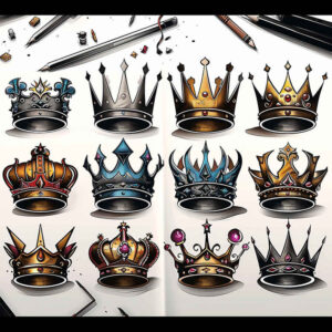 Korony i diamenty - Free tattoo design ideas ai genereted - inkby.ai