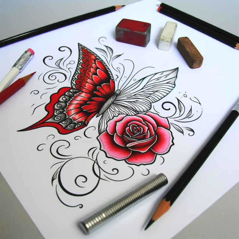 Motyle ćmy ważki - Free tattoo design ideas ai genereted - inkby.ai