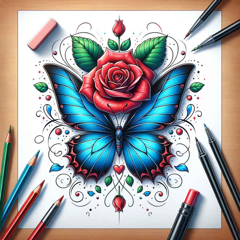 Motyle ćmy ważki - Free tattoo design ideas ai genereted - inkby.ai