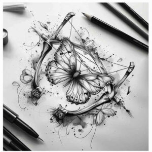 Motyle ćmy ważki - Free tattoo design ideas ai genereted - inkby.ai