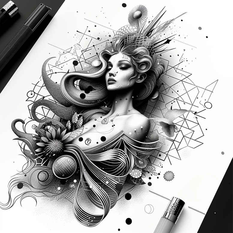 Postacie. - Free tattoo design ideas ai genereted - inkby.ai
