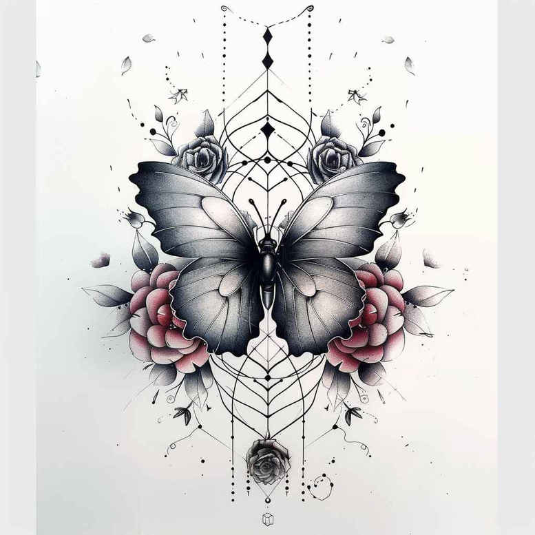 Motyle ćmy ważki - Free tattoo design ideas ai genereted - inkby.ai