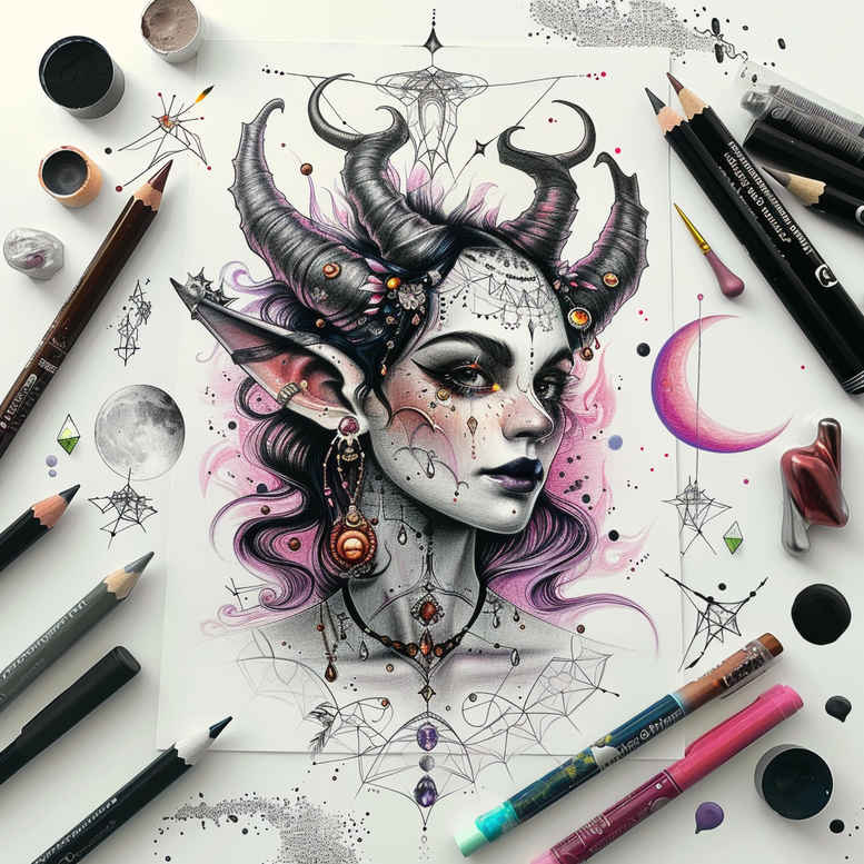 Inne mroczne - Free tattoo design ideas ai genereted - inkby.ai