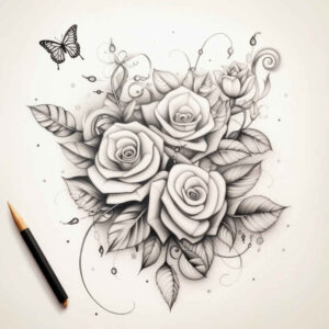 Delikatne kwiaty - Free tattoo design ideas ai genereted - inkby.ai