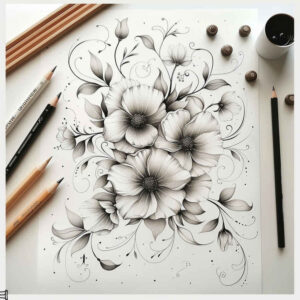 Delikatne kwiaty - Free tattoo design ideas ai genereted - inkby.ai