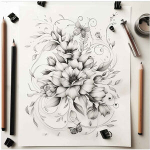 Delikatne kwiaty - Free tattoo design ideas ai genereted - inkby.ai