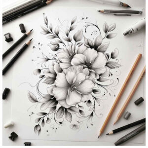 Delikatne kwiaty - Free tattoo design ideas ai genereted - inkby.ai