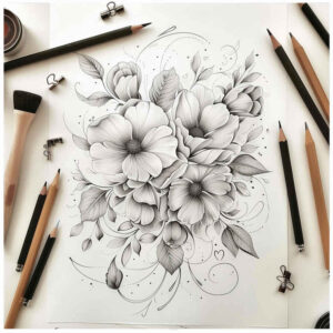 Delikatne kwiaty - Free tattoo design ideas ai genereted - inkby.ai