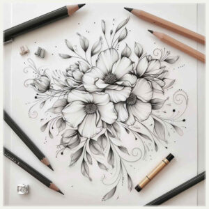 Delikatne kwiaty - Free tattoo design ideas ai genereted - inkby.ai
