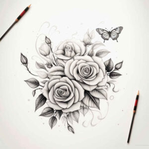 Delikatne kwiaty - Free tattoo design ideas ai genereted - inkby.ai