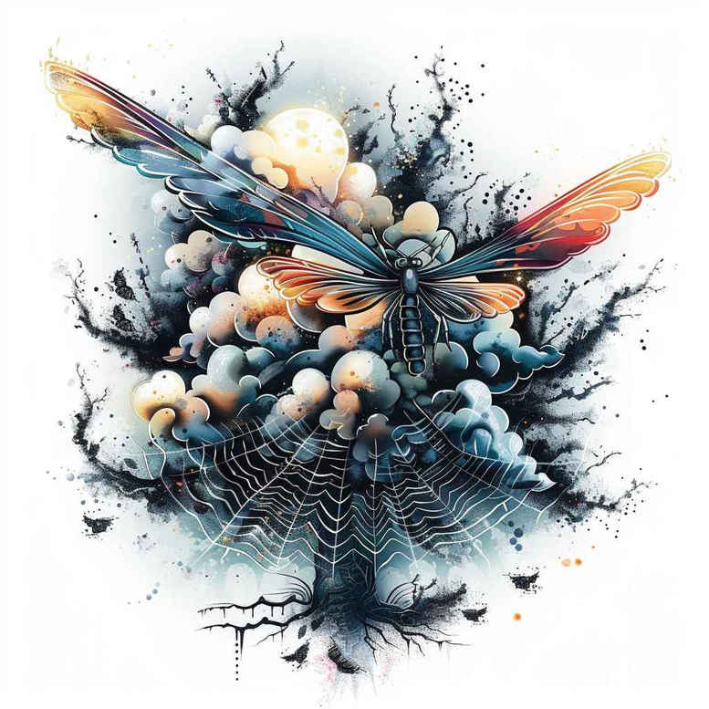 Motyle ćmy ważki - Free tattoo design ideas ai genereted - inkby.ai