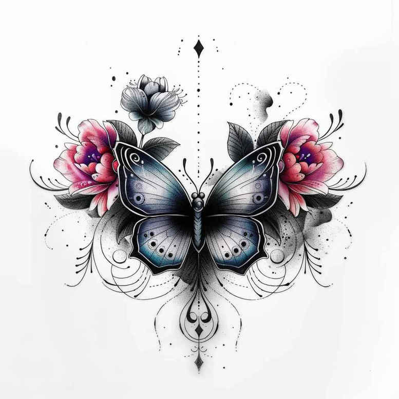 Motyle ćmy ważki - Free tattoo design ideas ai genereted - inkby.ai