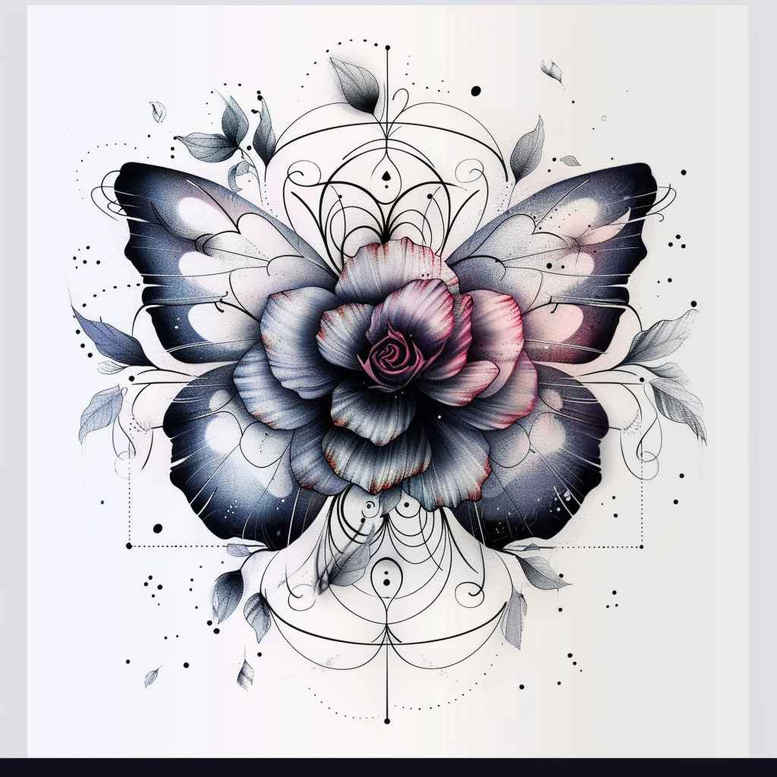 Motyle ćmy ważki - Free tattoo design ideas ai genereted - inkby.ai