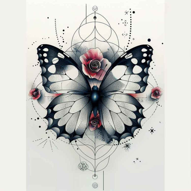 Motyle ćmy ważki - Free tattoo design ideas ai genereted - inkby.ai
