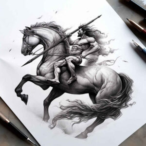 Postacie. - Free tattoo design ideas ai genereted - inkby.ai