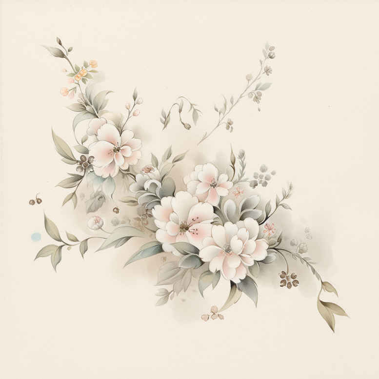 Delikatne kwiaty - Free tattoo design ideas ai genereted - inkby.ai