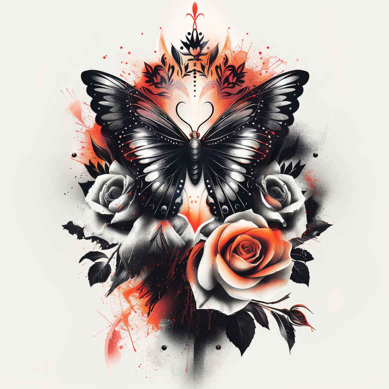 Motyle ćmy ważki - Free tattoo design ideas ai genereted - inkby.ai
