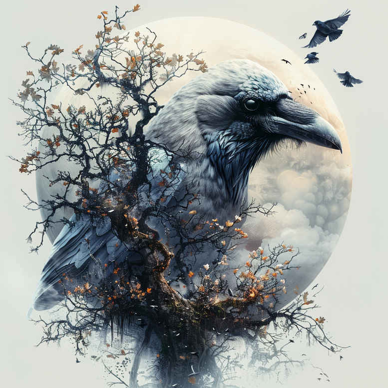 Kruki i wrony - Free tattoo design ideas ai genereted - inkby.ai