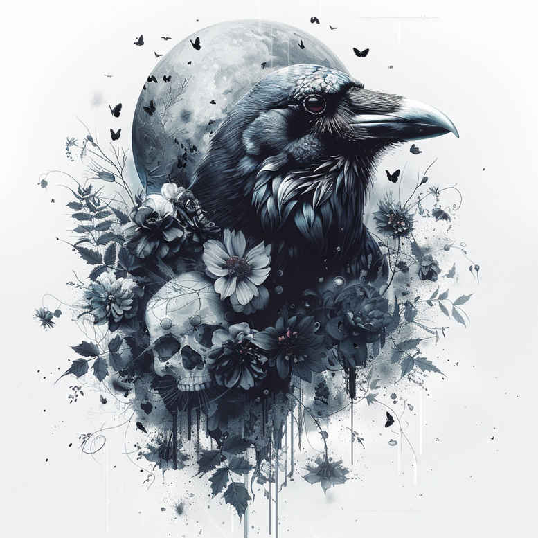 Kruki i wrony - Free tattoo design ideas ai genereted - inkby.ai