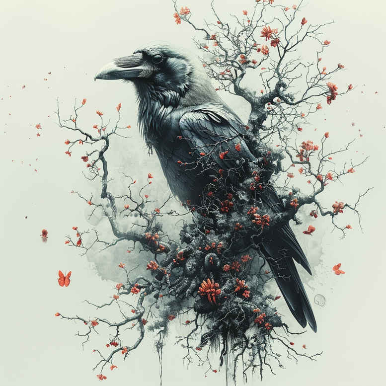 Kruki i wrony - Free tattoo design ideas ai genereted - inkby.ai
