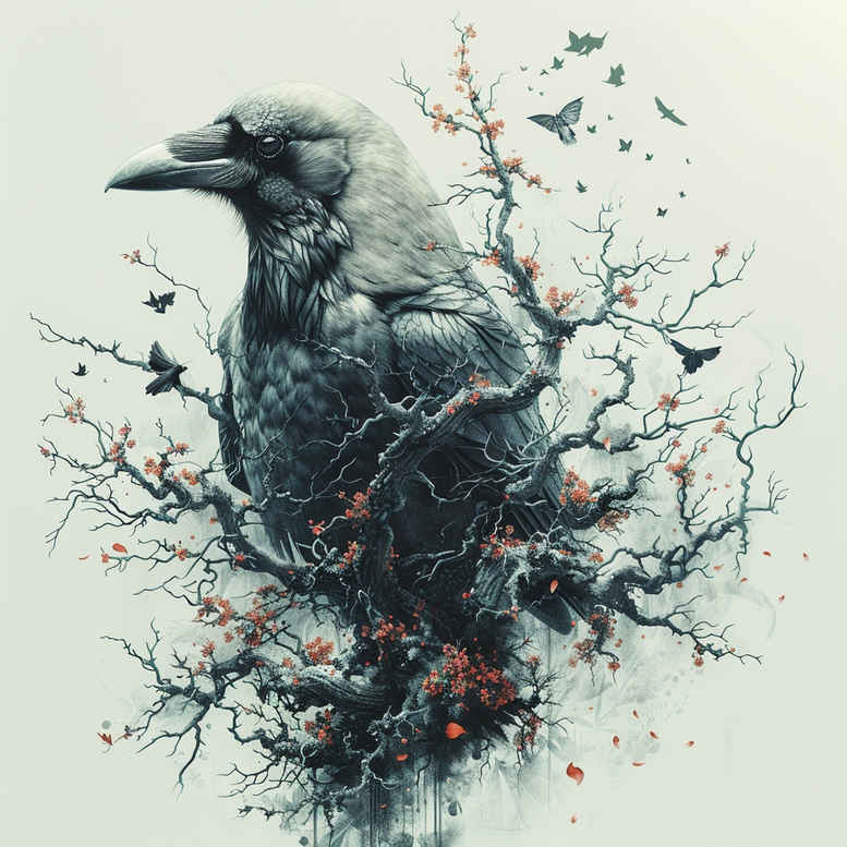 Kruki i wrony - Free tattoo design ideas ai genereted - inkby.ai