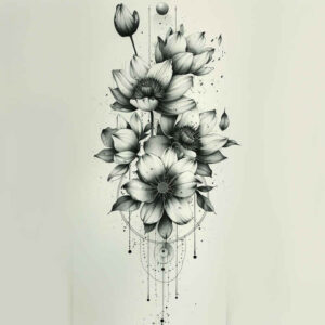 Delikatne kwiaty - Free tattoo design ideas ai genereted - inkby.ai