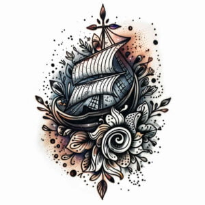 Statki wikingów - Free tattoo design ideas ai genereted - inkby.ai