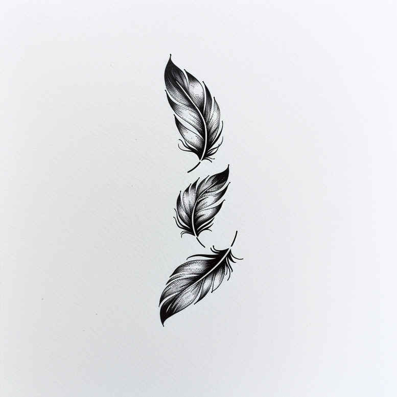 Piórka - Free tattoo design ideas ai genereted - inkby.ai