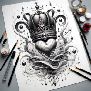 Korony i diamenty - Free tattoo design ideas ai genereted - inkby.ai