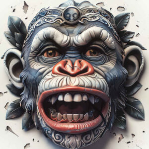Małpy - Free tattoo design ideas ai genereted - inkby.ai