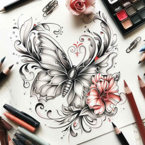 Motyle ćmy ważki - Free tattoo design ideas ai genereted - inkby.ai