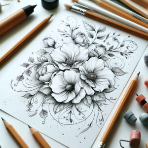 Delikatne kwiaty - Free tattoo design ideas ai genereted - inkby.ai