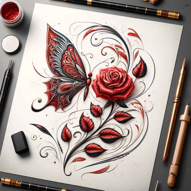 Motyle ćmy ważki - Free tattoo design ideas ai genereted - inkby.ai