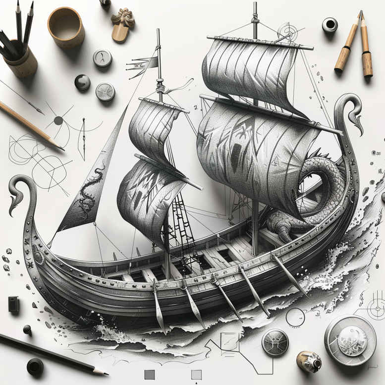 Statki wikingów - Free tattoo design ideas ai genereted - inkby.ai