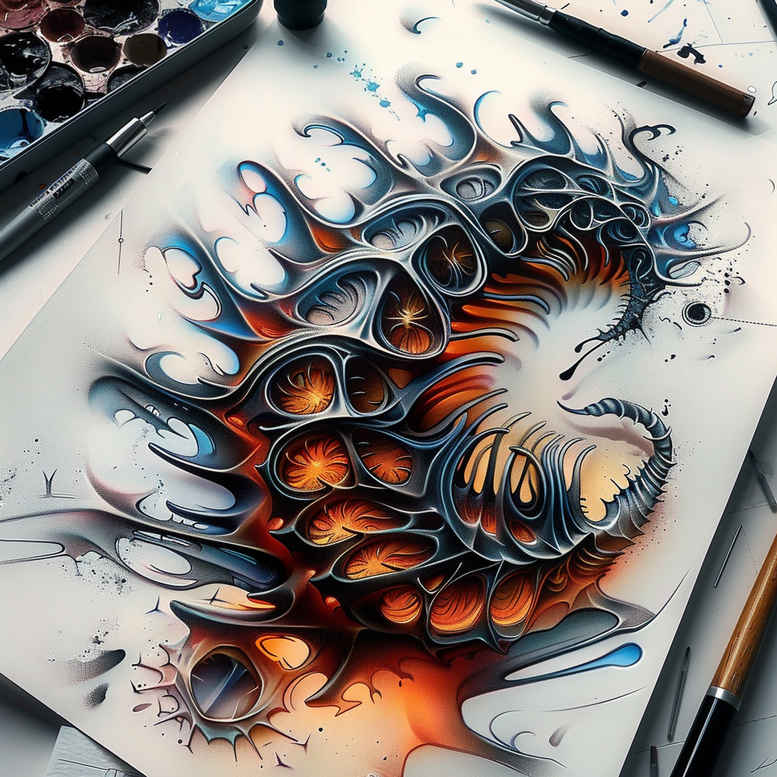 Biomechanika - Free tattoo design ideas ai genereted - inkby.ai