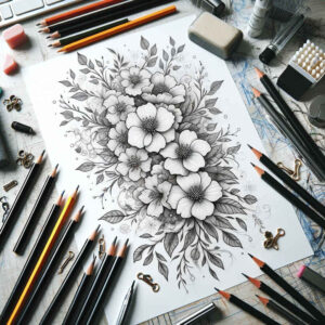 Delikatne kwiaty - Free tattoo design ideas ai genereted - inkby.ai
