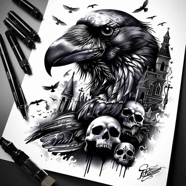 Inne mroczne - Free tattoo design ideas ai genereted - inkby.ai