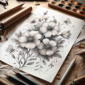 Delikatne kwiaty - Free tattoo design ideas ai genereted - inkby.ai