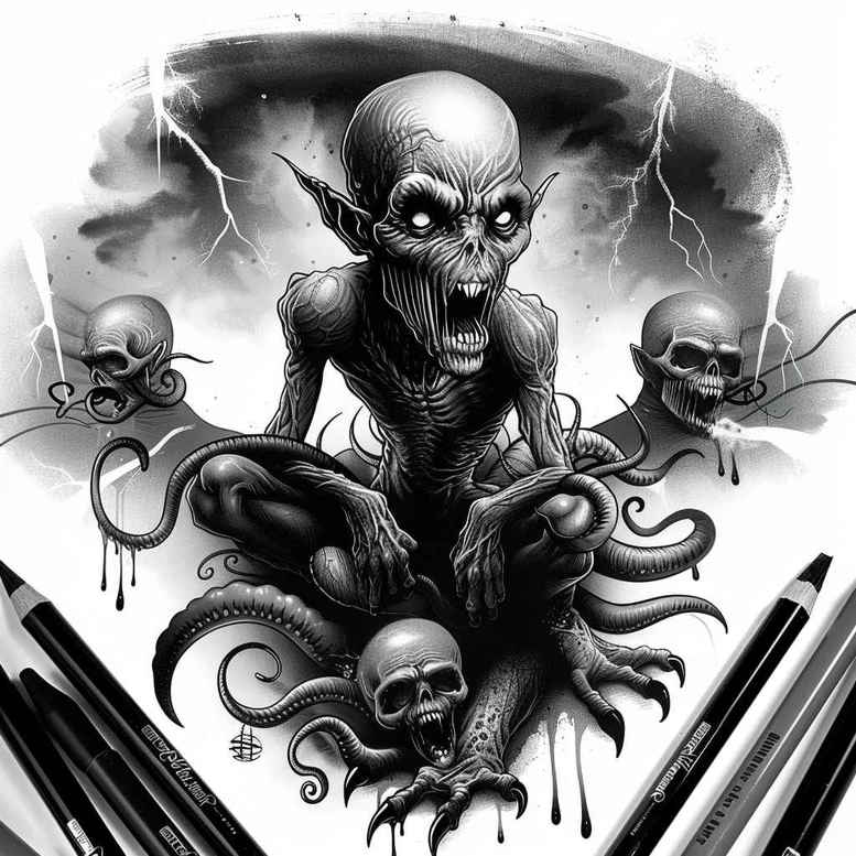 Inne mroczne - Free tattoo design ideas ai genereted - inkby.ai