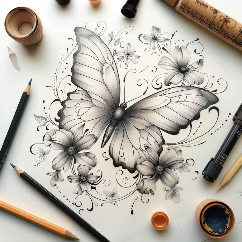 Motyle ćmy ważki - Free tattoo design ideas ai genereted - inkby.ai