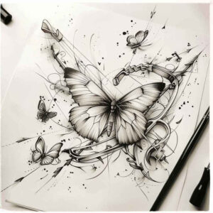 Motyle ćmy ważki - Free tattoo design ideas ai genereted - inkby.ai