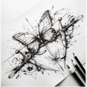 Motyle ćmy ważki - Free tattoo design ideas ai genereted - inkby.ai