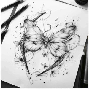 Motyle ćmy ważki - Free tattoo design ideas ai genereted - inkby.ai