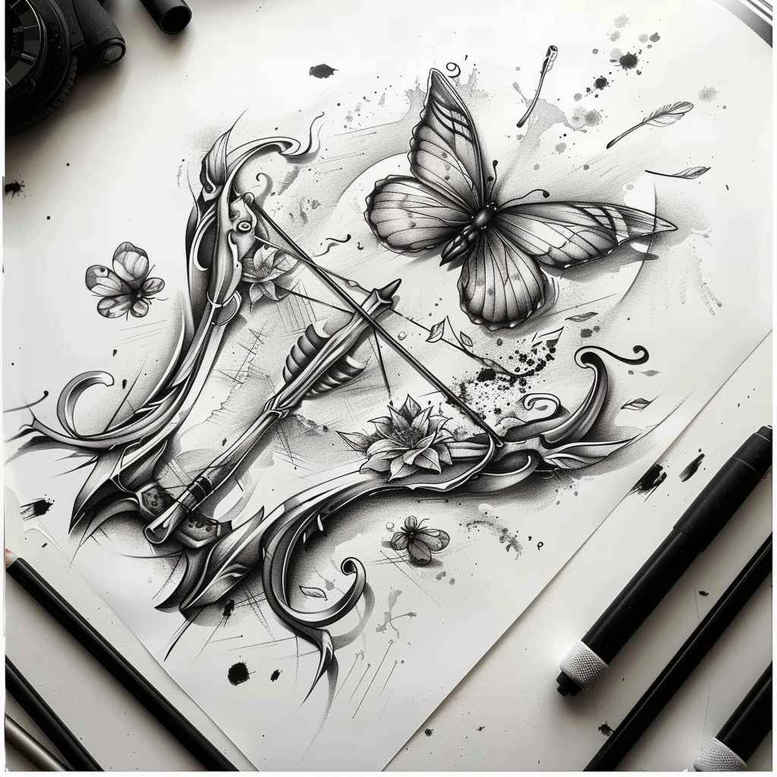 Motyle ćmy ważki - Free tattoo design ideas ai genereted - inkby.ai