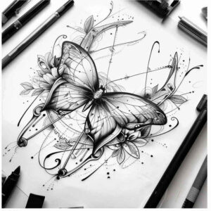 Motyle ćmy ważki - Free tattoo design ideas ai genereted - inkby.ai