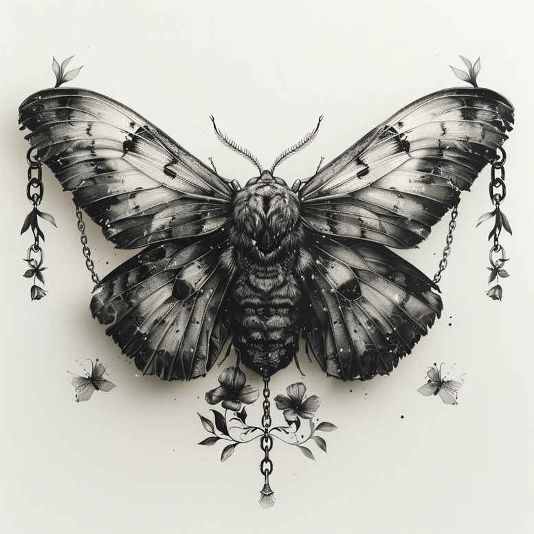 Motyle ćmy ważki - Free tattoo design ideas ai genereted - inkby.ai