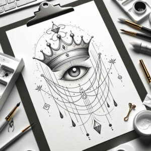 Korony i diamenty - Free tattoo design ideas ai genereted - inkby.ai