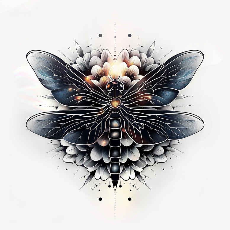 Motyle ćmy ważki - Free tattoo design ideas ai genereted - inkby.ai