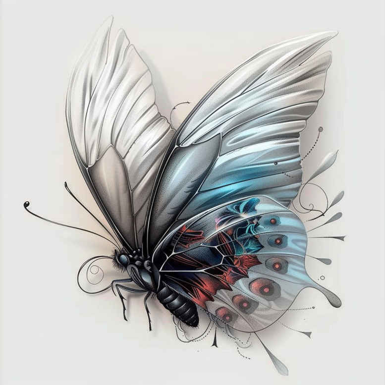 Motyle ćmy ważki - Free tattoo design ideas ai genereted - inkby.ai