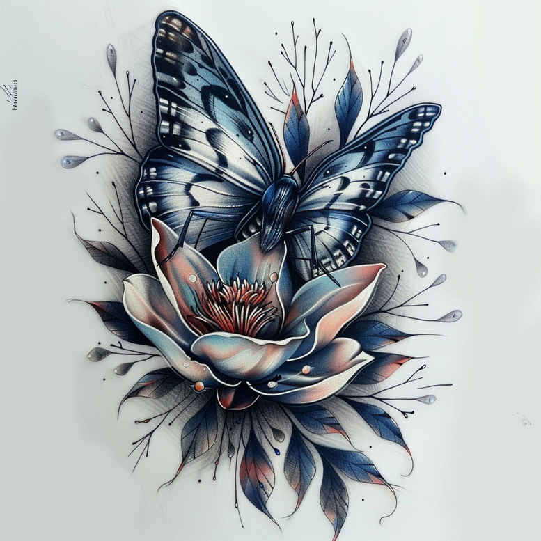 Motyle ćmy ważki - Free tattoo design ideas ai genereted - inkby.ai